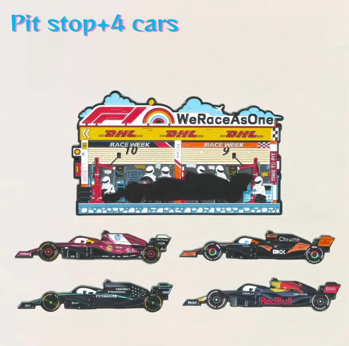 F1 Pit Stop Magnetic Fridge Sticker Set-4/5/6 Car Options