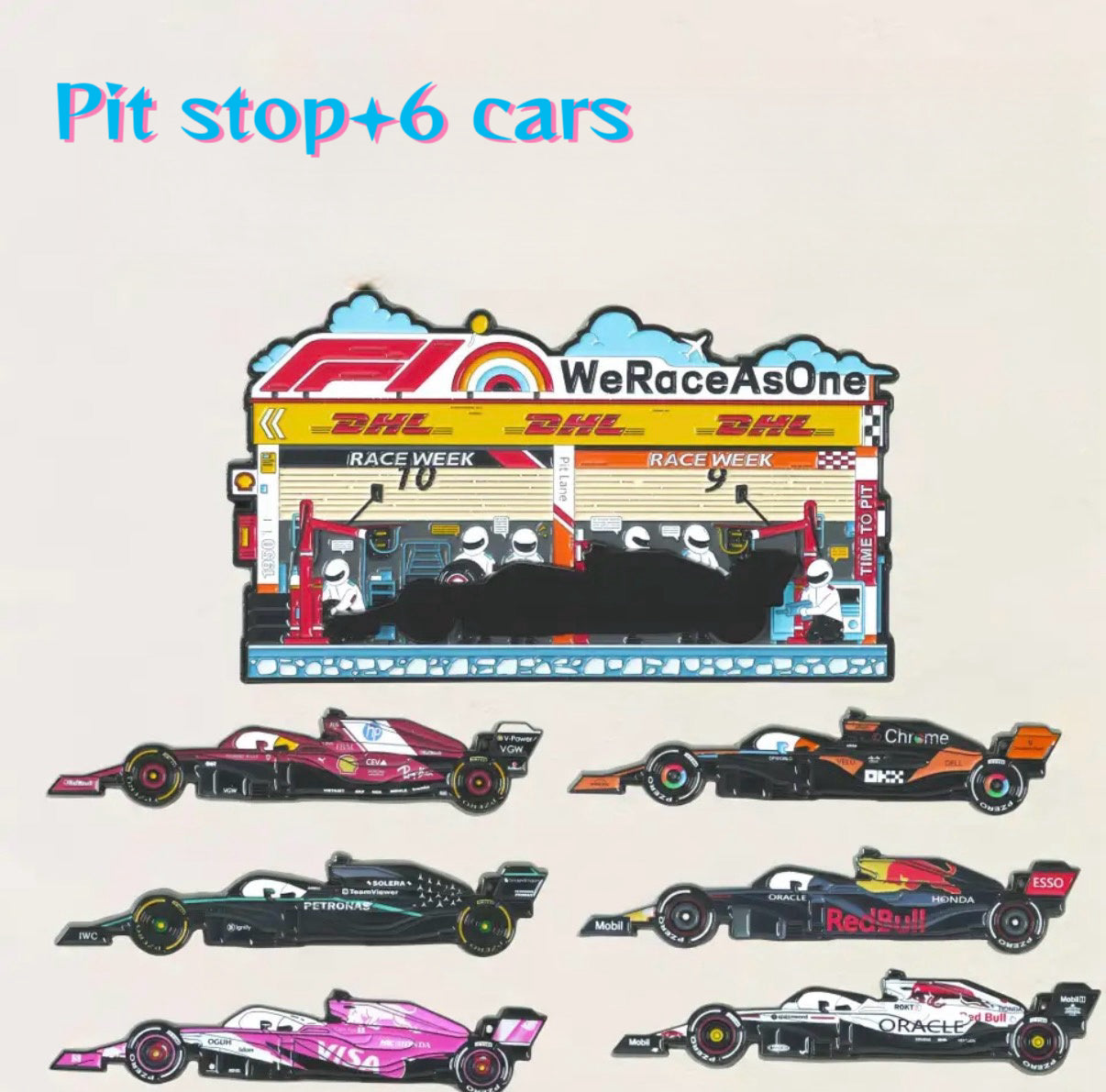 F1 Pit Stop Magnetic Fridge Sticker Set-4/5/6 Car Options