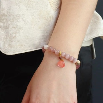 紫粉猫眼莲蓬手链 Purple Cat’s Eye Lotus Pod Bracelet