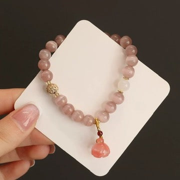 紫粉猫眼莲蓬手链 Purple Cat’s Eye Lotus Pod Bracelet