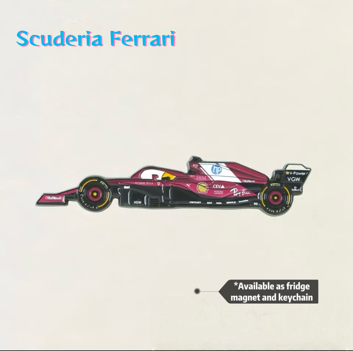 F1 Racing Car Keychain/fridge magnet-Multi Team Collection