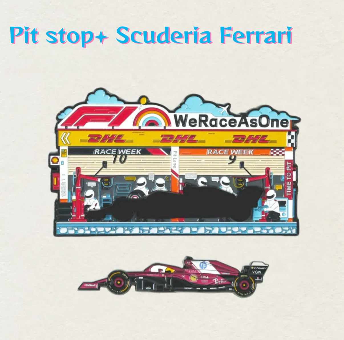 F1 Racing Pit Stop Fridge Magnet-Multi Team Collection