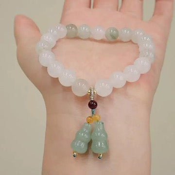 天然翠双葫芦手链 Natural Jade Double Gourd Bracelet