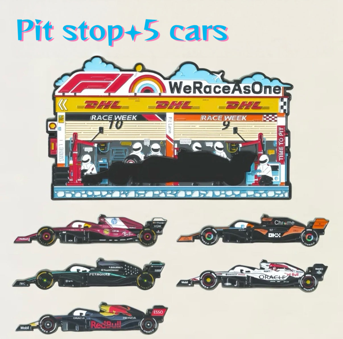 F1 Pit Stop Magnetic Fridge Sticker Set-4/5/6 Car Options